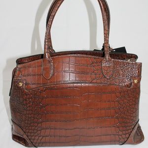 LONDON FOG WOMENS PURSE MAHOGANY CROCO